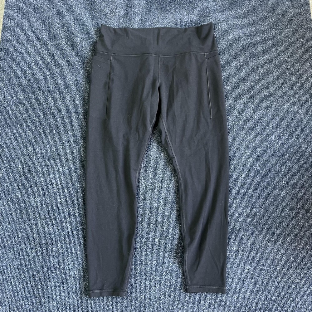 Athleta Leggings Womens XL Black Transcend Stash Tight Ankle Pockets Yoga‎ Gym